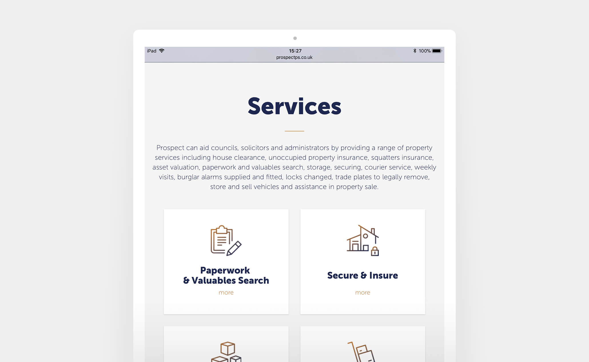 ProspectPS - website (iPad)