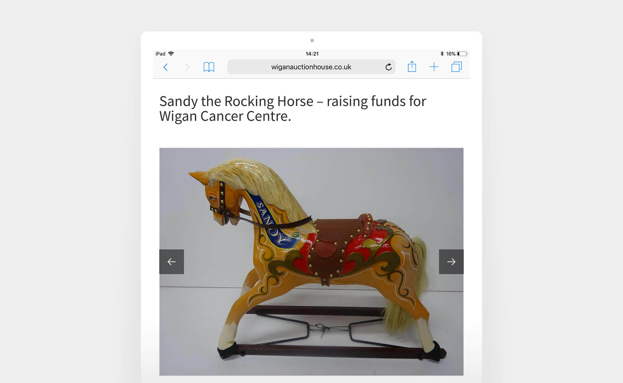 Wigan Auction House website (iPad)